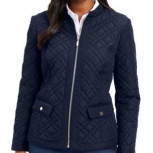 𝅺charter Club Quilted Mandarin Collar Jacket